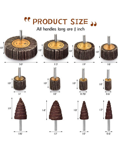 Juego de Ruedas de Lijado 48 Piezas Phntake 80 Granos