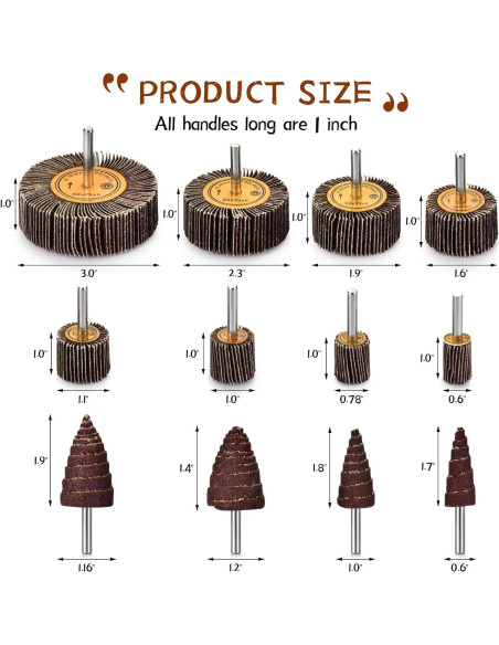 Juego de Ruedas de Lijado 48 Piezas Phntake 80 Granos