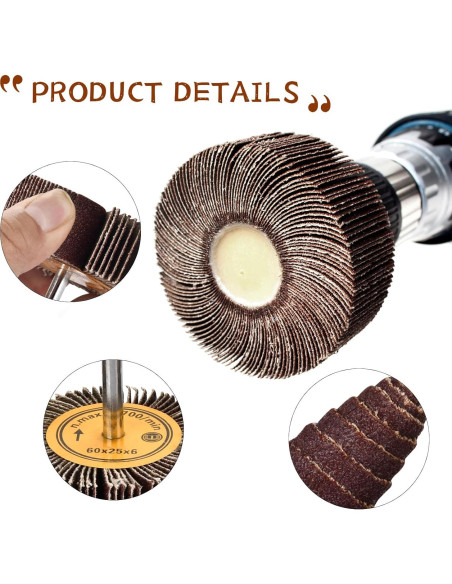 Juego de Ruedas de Lijado 48 Piezas Phntake 80 Granos