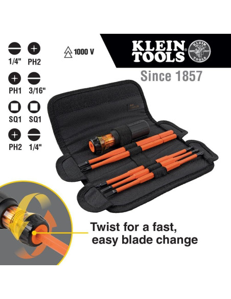 Destornillador Aislado Klein Tools 32288 8-en-1 Intercambiable