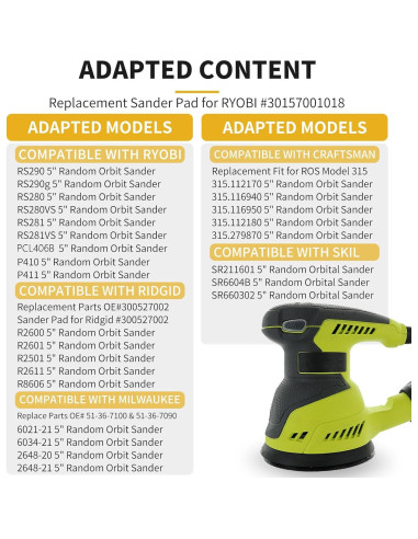 Almohadilla de Lijado 12,7 cm Johnnyue 8 Agujeros