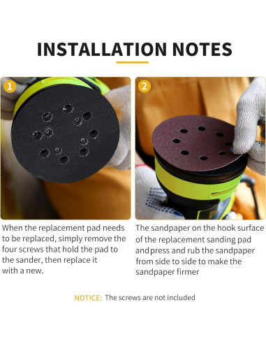 Almohadilla de Lijado 12,7 cm Johnnyue 8 Agujeros