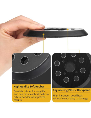 Almohadilla de Lijado 12,7 cm Johnnyue 8 Agujeros