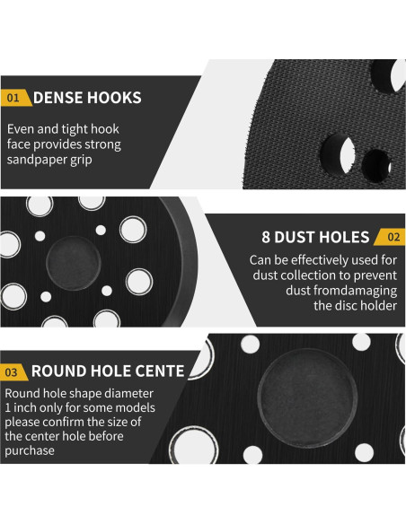 Almohadilla de Lijado 12,7 cm Johnnyue 8 Agujeros