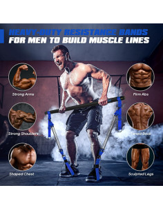 Kit de Bar Pilates KUTIZE con Bandas de Resistencia 122kg 2