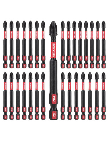 Juego de 30 Bits PH2 3" GEINXURN Acero S2 Impacto