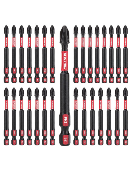 Juego de 30 Bits PH2 3" GEINXURN Acero S2 Impacto