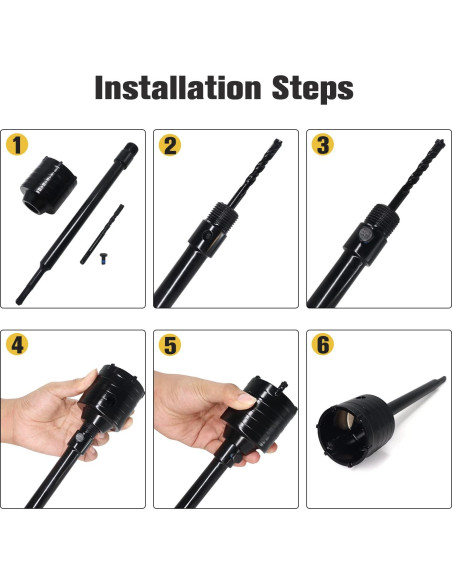 Kit de Brocas de Concreto DEHUIWI 9PCS 30-100mm SDS Plus