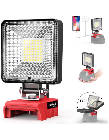 Pistola de Calor Inalámbrica LIVOWALNY 18V 350W y Luz LED