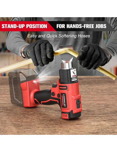 Pistola de Calor Inalámbrica LIVOWALNY 18V 350W y Luz LED