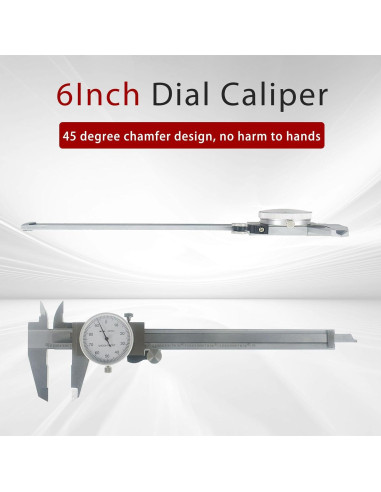 Calibrador de Dial findmall 15.24 cm Acero Inoxidable Precisión 0.001