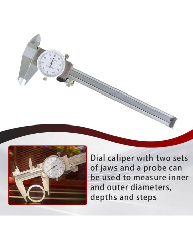 Calibrador de Dial findmall 15.24 cm Acero Inoxidable Precisión 0.001