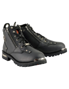Botas de motocicleta Milwaukee Leather MBM103 cuero negro 11