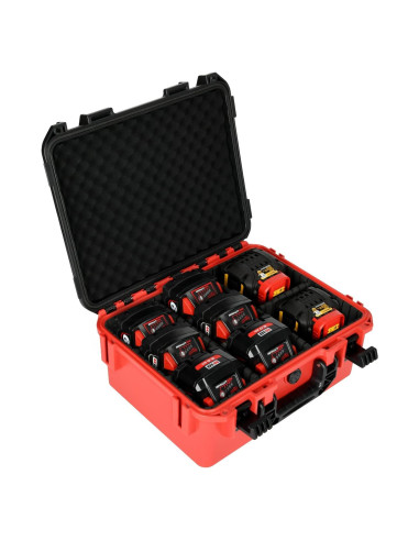 Estuche Duro HOSOCASE para Baterías Milwaukee M18/M12 9 Divisores