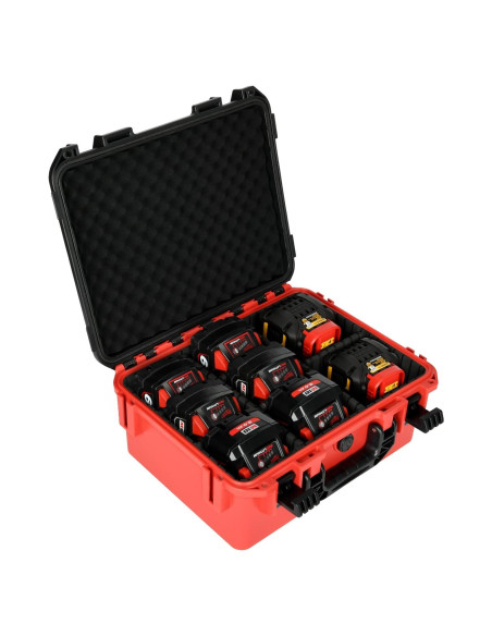 Estuche Duro HOSOCASE para Baterías Milwaukee M18/M12 9 Divisores