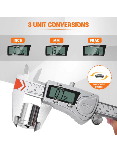 Calibre Digital HARDELL IP54 Acero Inoxidable 0-150mm