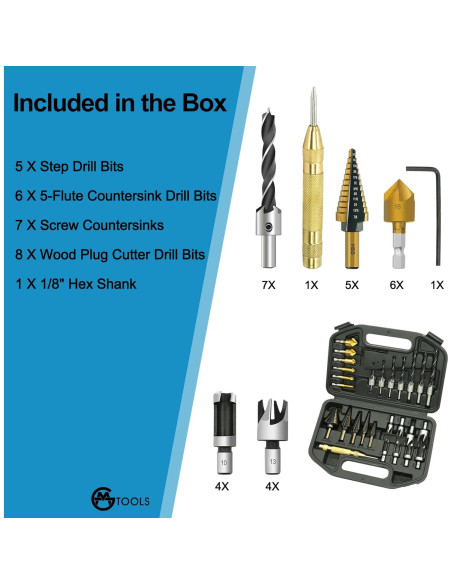 Juego de herramientas de perforación 28 piezas GMTOOLS