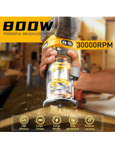 Router Compacto Inalámbrico MtiolHig 800W 30,000 RPM 2