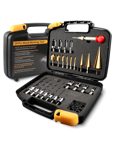 Juego de Herramientas de Perforación ZORUNNA 34 Piezas