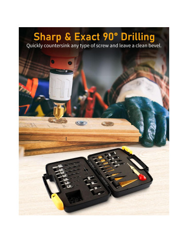 Juego de Herramientas de Perforación ZORUNNA 34 Piezas