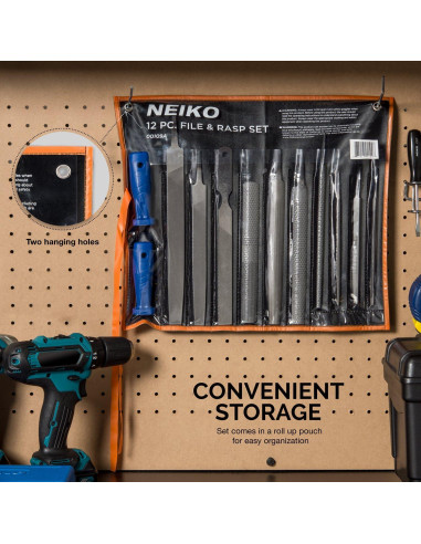Juego de Lima y Raspador NEIKO 12 Piezas Acero al Carbono