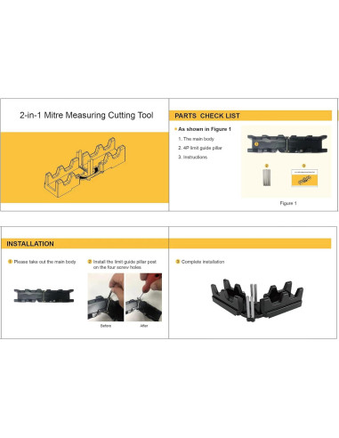 Herramienta de Medición y Corte de Inglete Moonoom 2 en 1