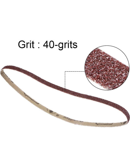 Paquete de 12 Cintas de Lijado TA-VIGOR 1 cm x 53 cm 40 Granos