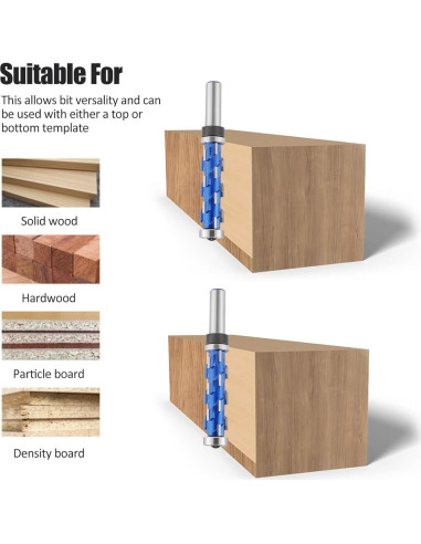 Fresa de Recorte Flush HOZLY 1,27cm Eje 20 Flautas MDF