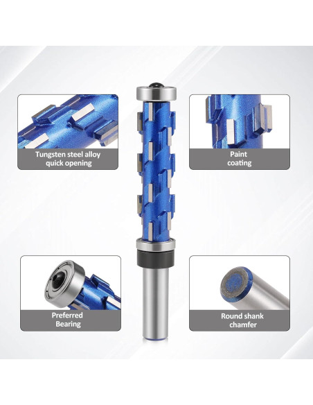 Fresa de Recorte Flush HOZLY 1,27cm Eje 20 Flautas MDF