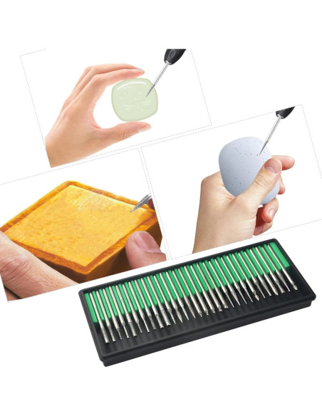 90 Puntas de Diamante TOVOT 1/8" para Grabado y Pulido