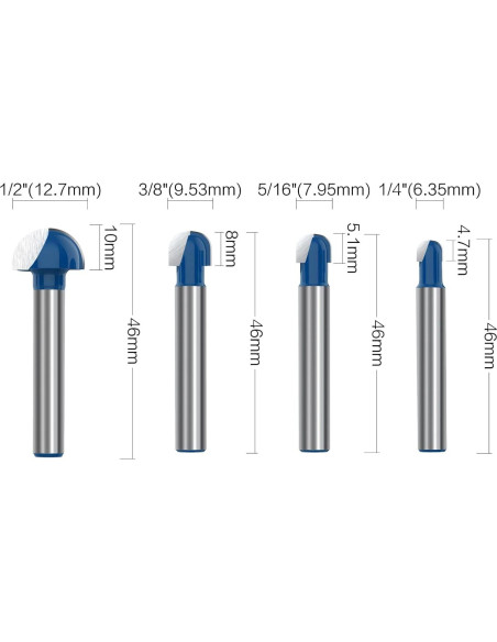 Fresa de caja cóncava ROOCBIT 8 piezas 15.49x11.18cm