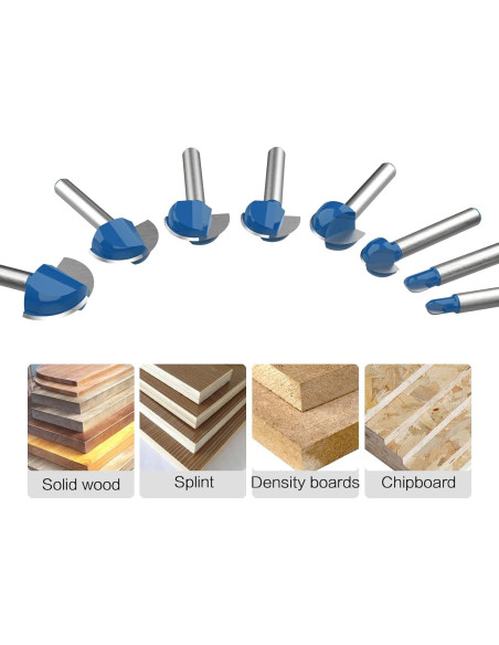 Fresa de caja cóncava ROOCBIT 8 piezas 15.49x11.18cm