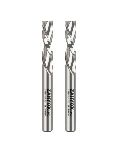 Broca Router ZahyoX 0.64cm Corte Descendente Paquete de 2