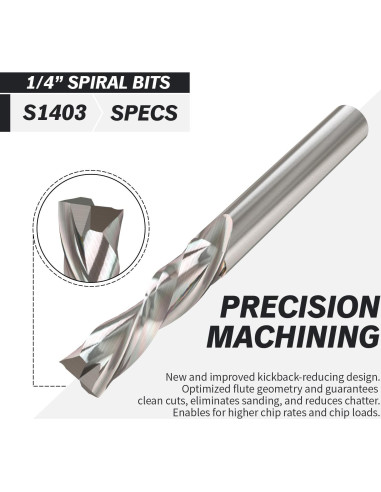 Broca Router ZahyoX 0.64cm Corte Descendente Paquete de 2