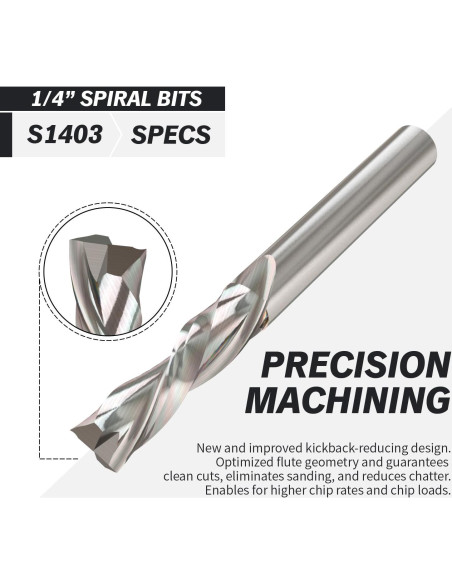 Broca Router ZahyoX 0.64cm Corte Descendente Paquete de 2