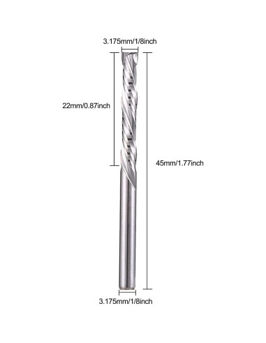 Bit de Router HOZLY 1/8" Carburo Compresión 2PCS