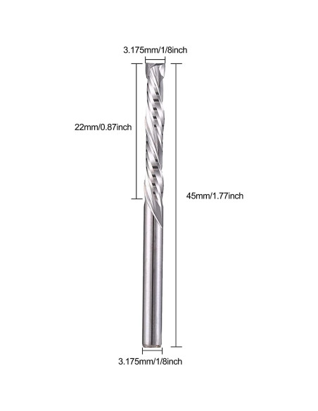 Bit de Router HOZLY 1/8" Carburo Compresión 2PCS
