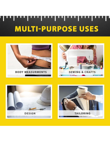 Cinta Métrica Perfecta 152,4 cm Doble Cara Fracciones