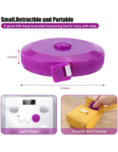 Cinta Métrica MUZHI 60 cm Retráctil Paquete de 10 Colores 2