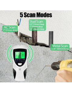 Detector de Vigas Sutekus SH301 5 en 1 con Pantalla LCD 2