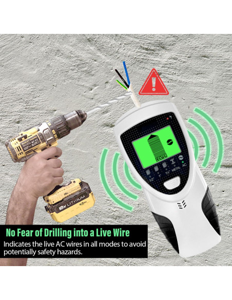 Detector de Vigas Sutekus SH301 5 en 1 con Pantalla LCD