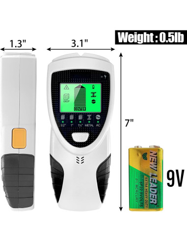 Detector de Vigas Sutekus SH301 5 en 1 con Pantalla LCD