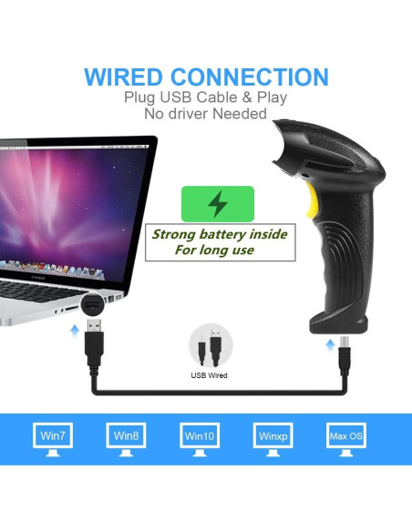Escáner de Código de Barras Inalámbrico Basecent 300 escaneos/s