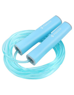 Cuerda de Saltar FEECCO para Niños 3-12 Años Ajustable Rosa/Azul