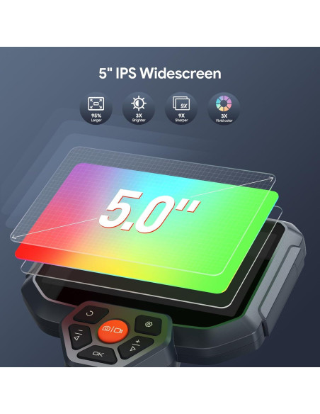 Cámara Endoscópica DEPSTECH DS590 5" 1080P Doble Lente 5.03m