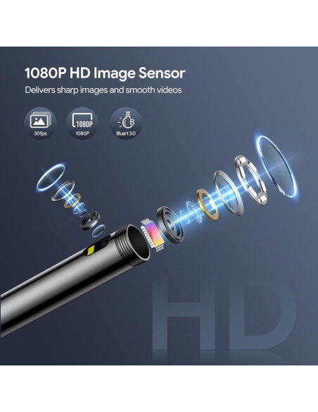 Cámara Endoscópica DEPSTECH DS590 5" 1080P Doble Lente 5.03m