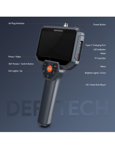 Cámara Endoscópica DEPSTECH DS590 5" 1080P Doble Lente 5.03m