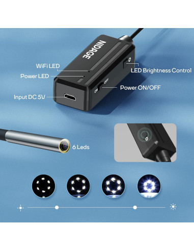 Cámara Endoscópica Inalámbrica NIDAGE 3.9mm 1080P HD IP67