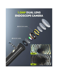 Endoscopio Doble Lente Anykit 5,03 m HD 1080P Impermeable 2