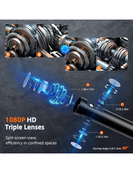 Cámara de Inspección TURN RAISE 15,24m IP67 Pantalla 5"